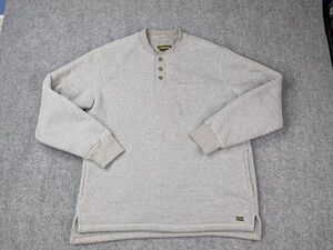 Stanley Sweatshirt Mens M Gray Sherpa Lined Thermal Henley Fleece Workwear